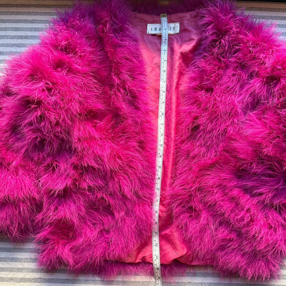Fuchsia Feather Statement Jacket | Size 10 - Picture 8 of 9